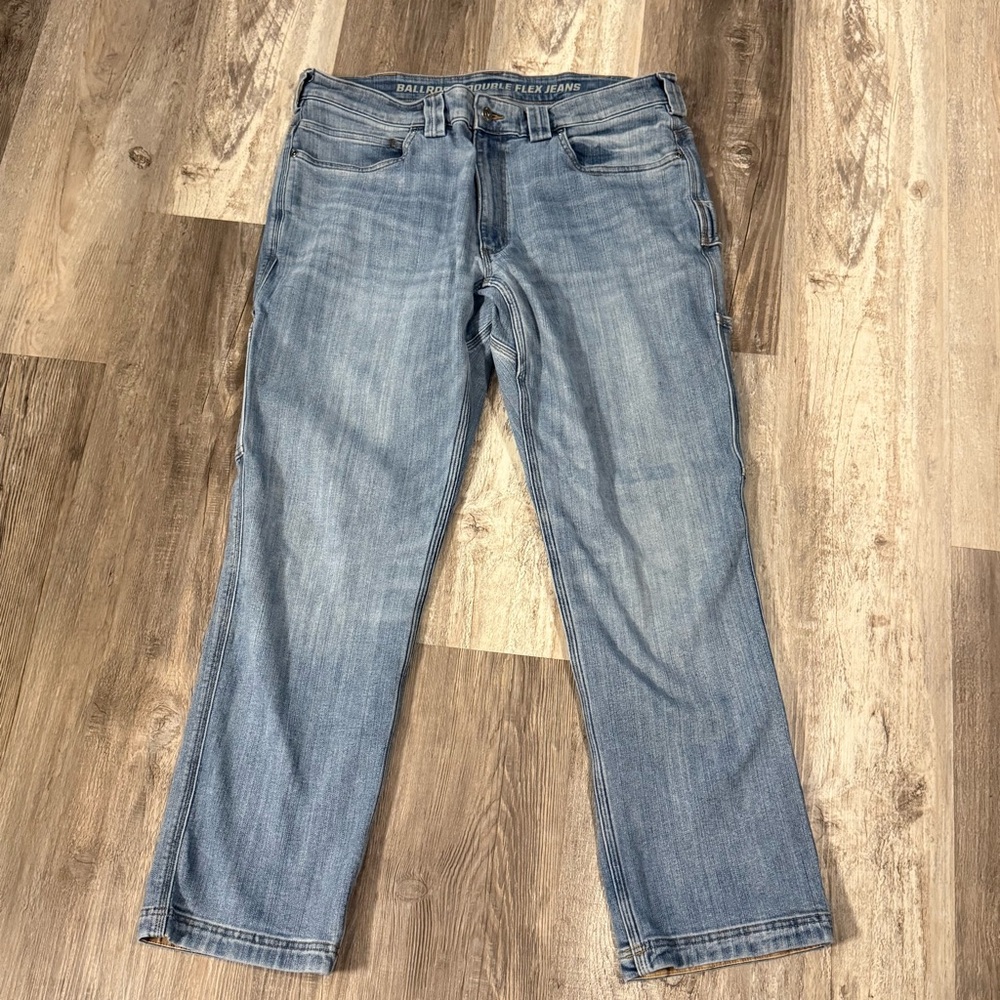 Duluth Trading Co Ballroom Double Flex Carpenter Blue Jeans Men’s 36 x 30